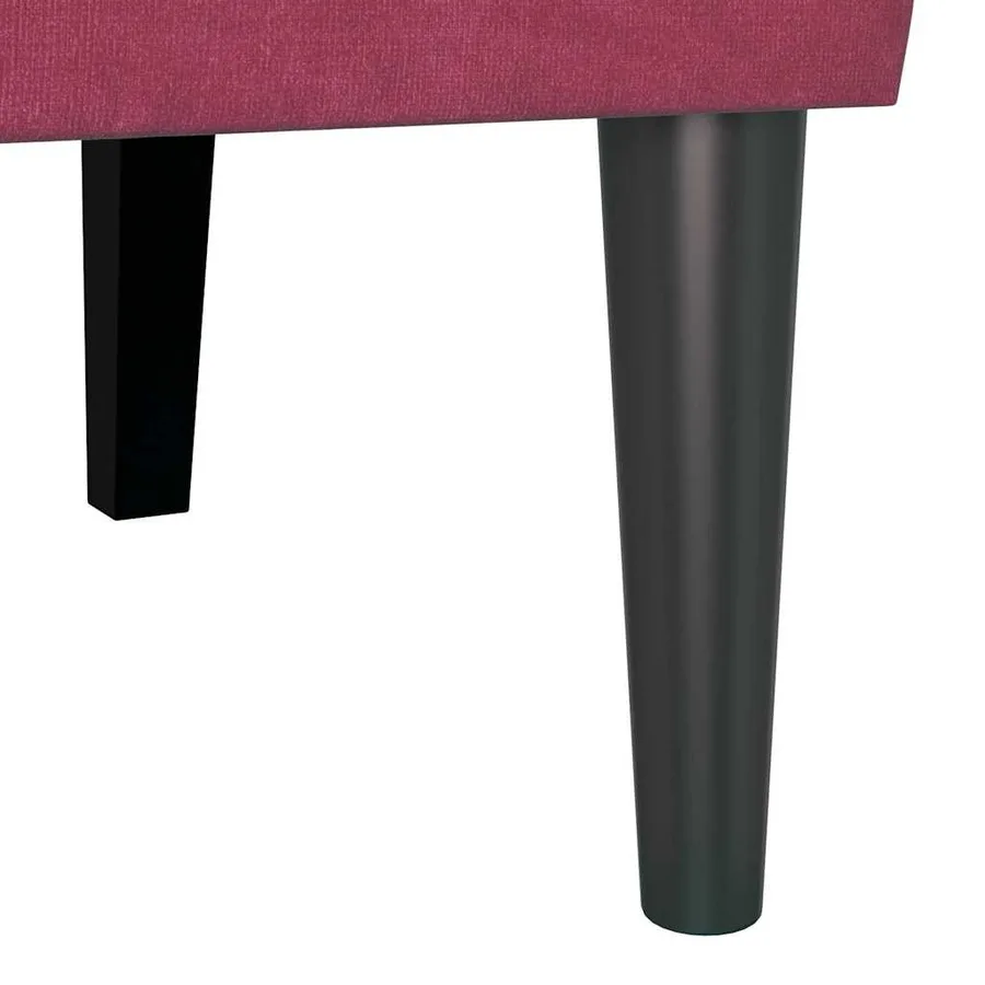 Banc Chesterfield Bordeaux 112 x 65,5 x 75 cm Velours - 9
