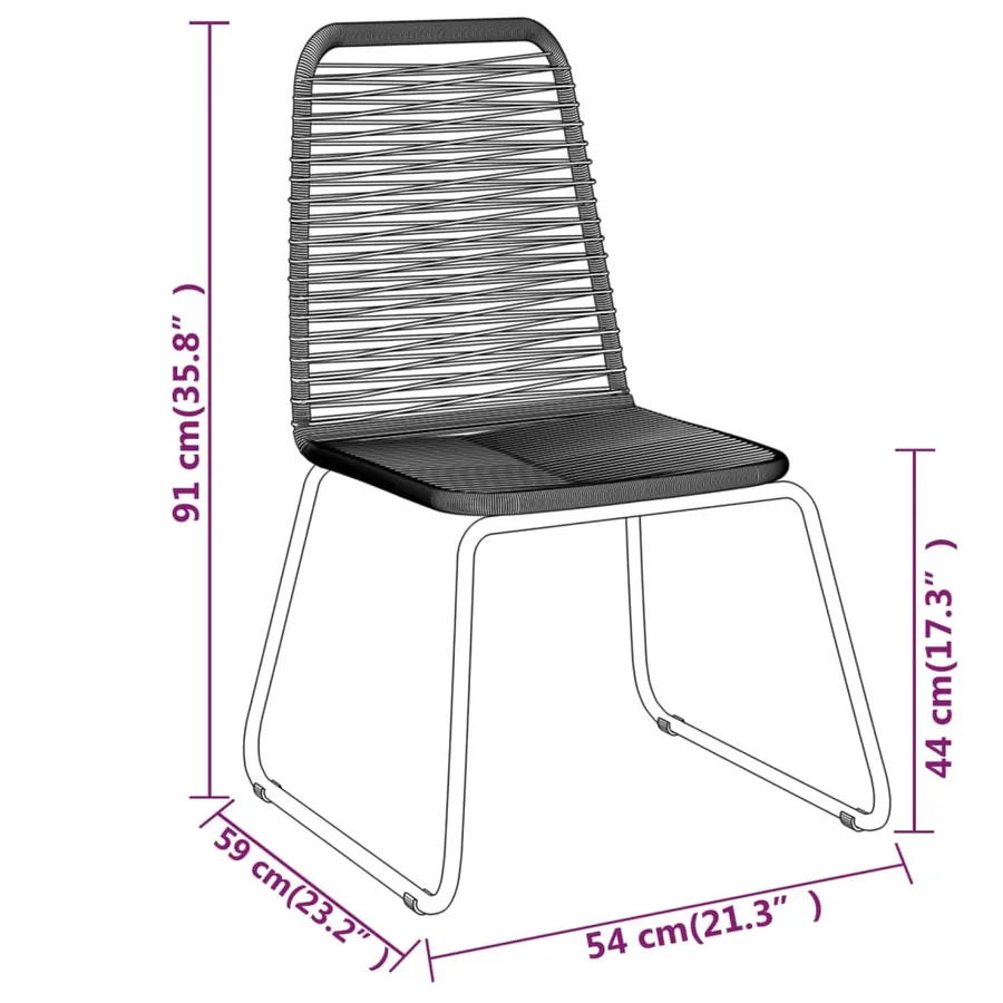 Ensemble à manger de jardin 3 pcs Noir - 7