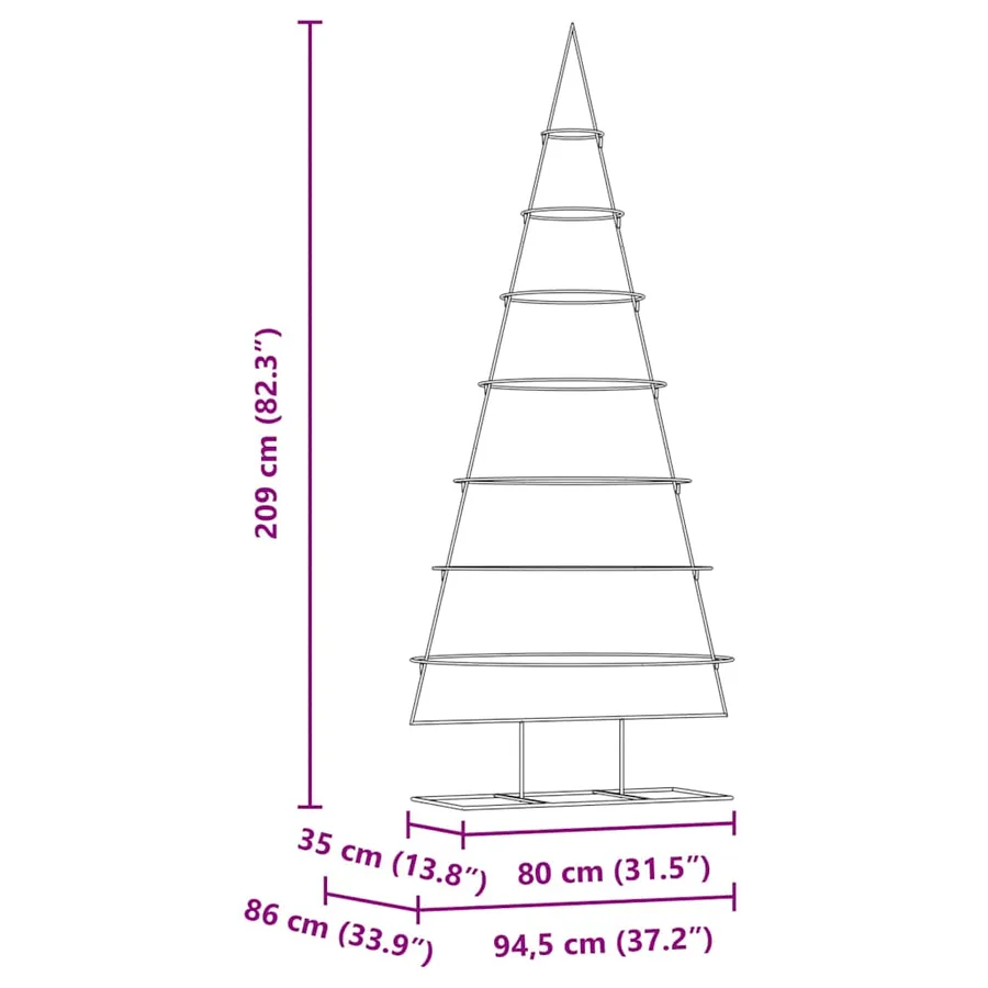 Arbre de Noël en métal Doré 209 cm Acier peint par poudre - 9