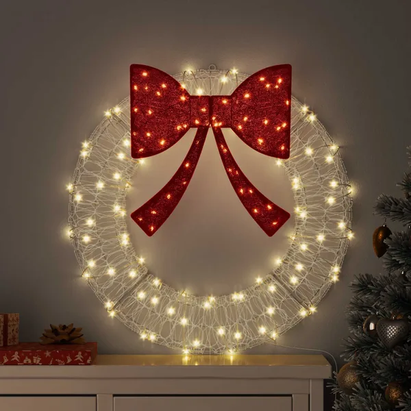 Couronne avec 60 LED Blanc chaud 76 x 76 x 8,5 cm Acrylique