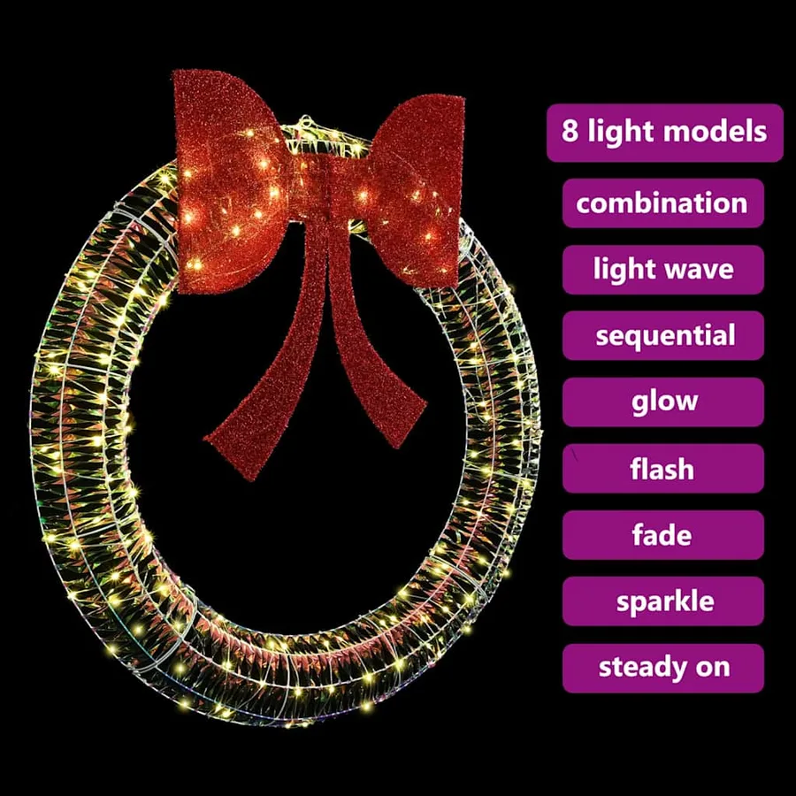 Couronne avec 150 LED Blanc chaud 121 x 121 x 10 cm PET - 8