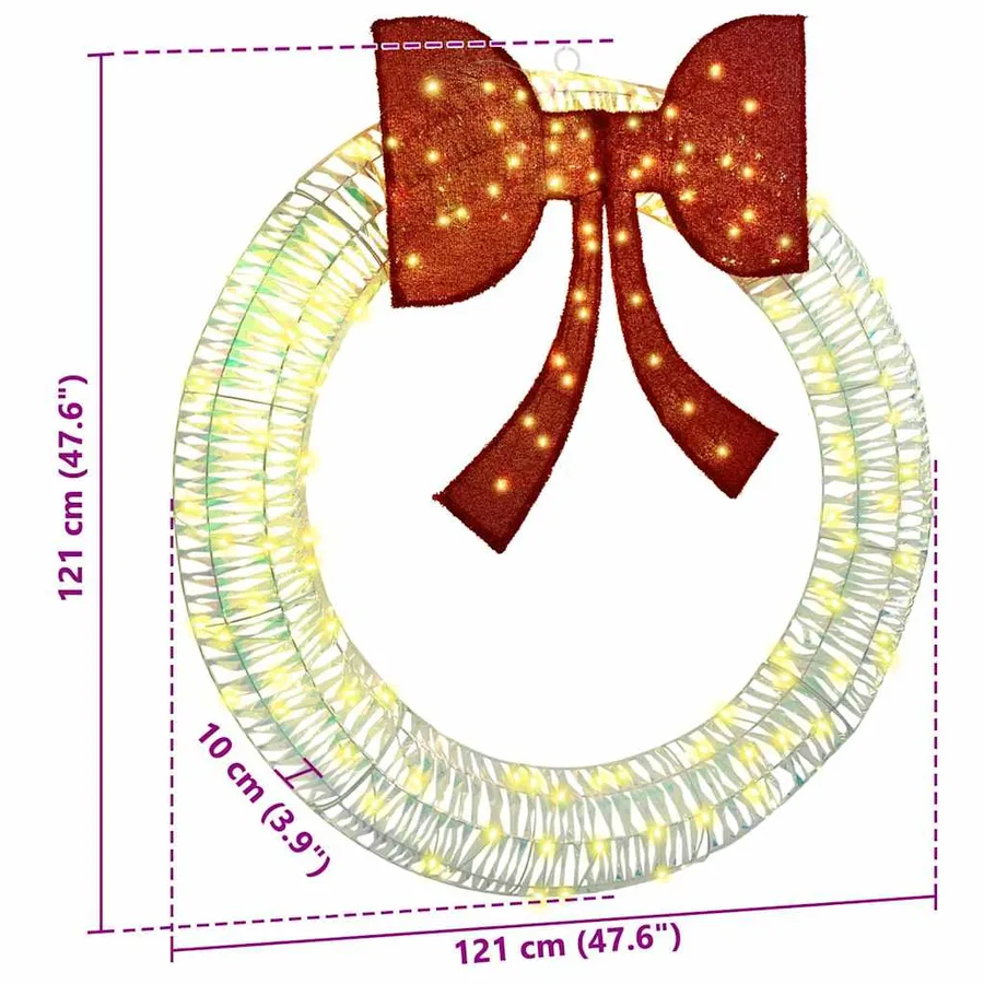 Couronne avec 150 LED Blanc chaud 121 x 121 x 10 cm PET - 9