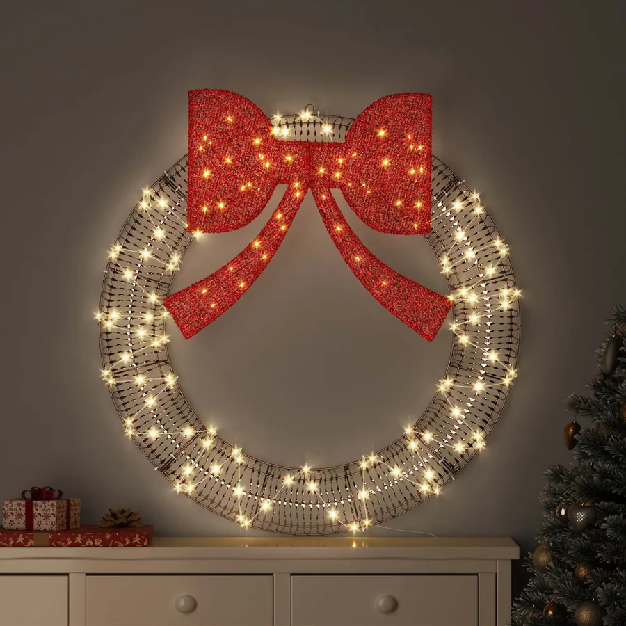 Couronne avec 80 LED Blanc chaud 91 x 91 x 9 cm PET