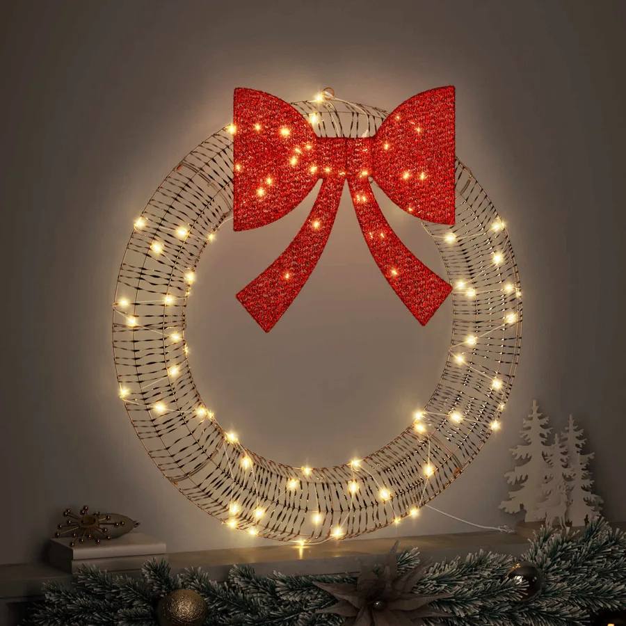 Couronne avec 80 LED Blanc chaud 91 x 91 x 9 cm PET - 3
