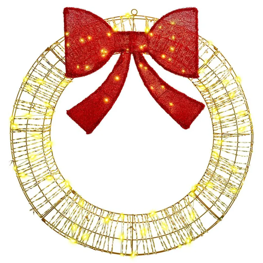 Couronne avec 80 LED Blanc chaud 91 x 91 x 9 cm PET - 4