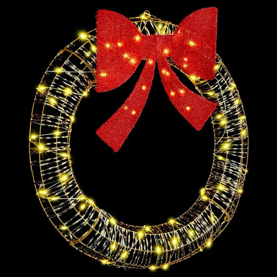 Couronne avec 80 LED Blanc chaud 91 x 91 x 9 cm PET - 5