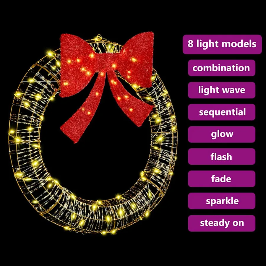 Couronne avec 80 LED Blanc chaud 91 x 91 x 9 cm PET - 9