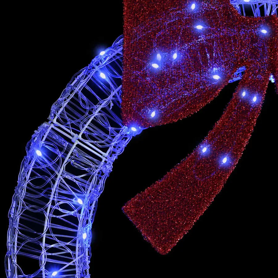 Couronne avec 60 LED Bleu 76 x 76 x 8,5 cm Acrylique - 6