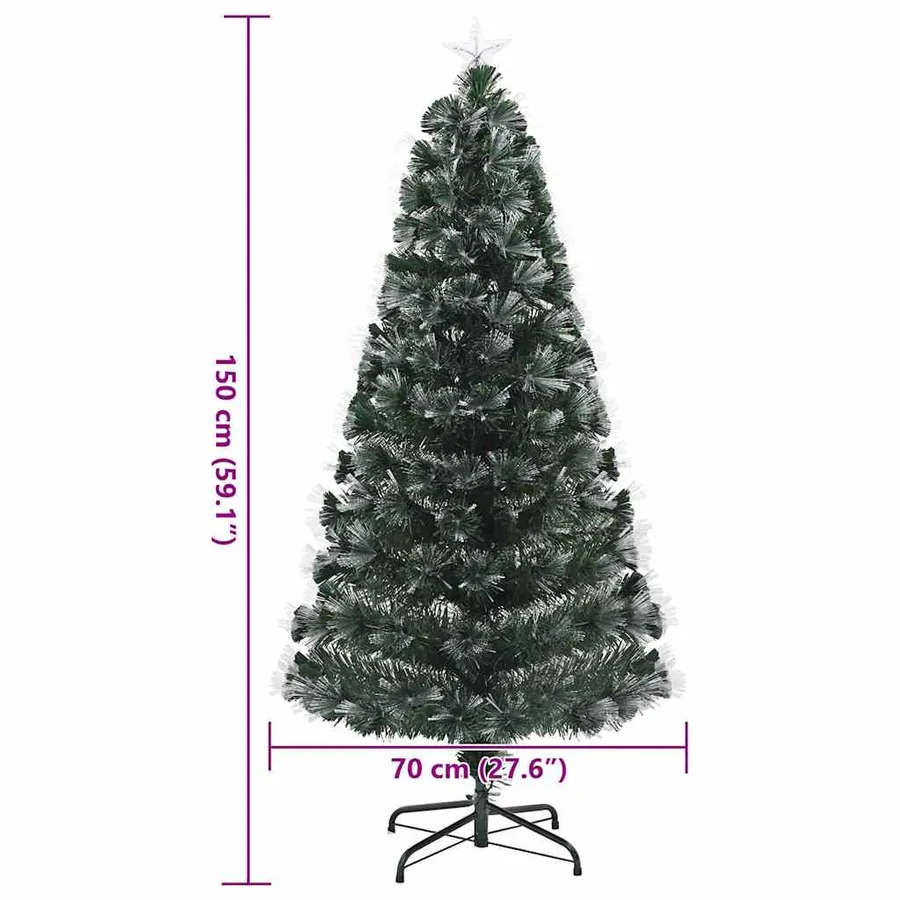 Sapin de Noël artificiel avec 160 LED Vert 150 cm PVC - 12