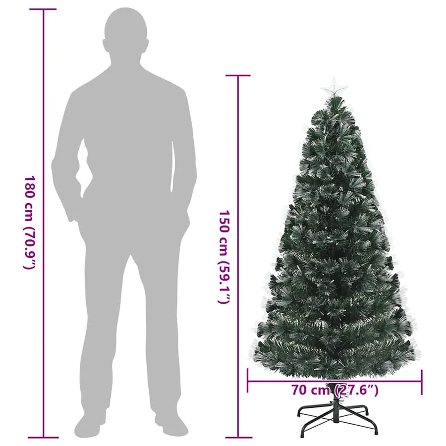 Sapin de Noël artificiel avec 160 LED Vert 150 cm PVC - 13