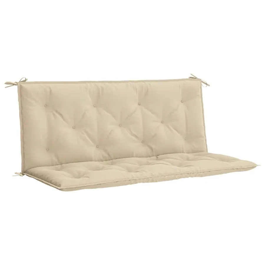 Coussin de banc de jardin beige 120x(50+50)x7 cm tissu oxford - 2
