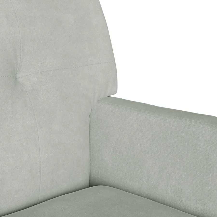 Banc Chesterfield Gris clair 112 x 65,5 x 75 cm Velours - 7