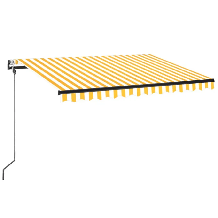 Auvent automatique capteur de vent/LED 350x250cm Jaune et blanc - 2