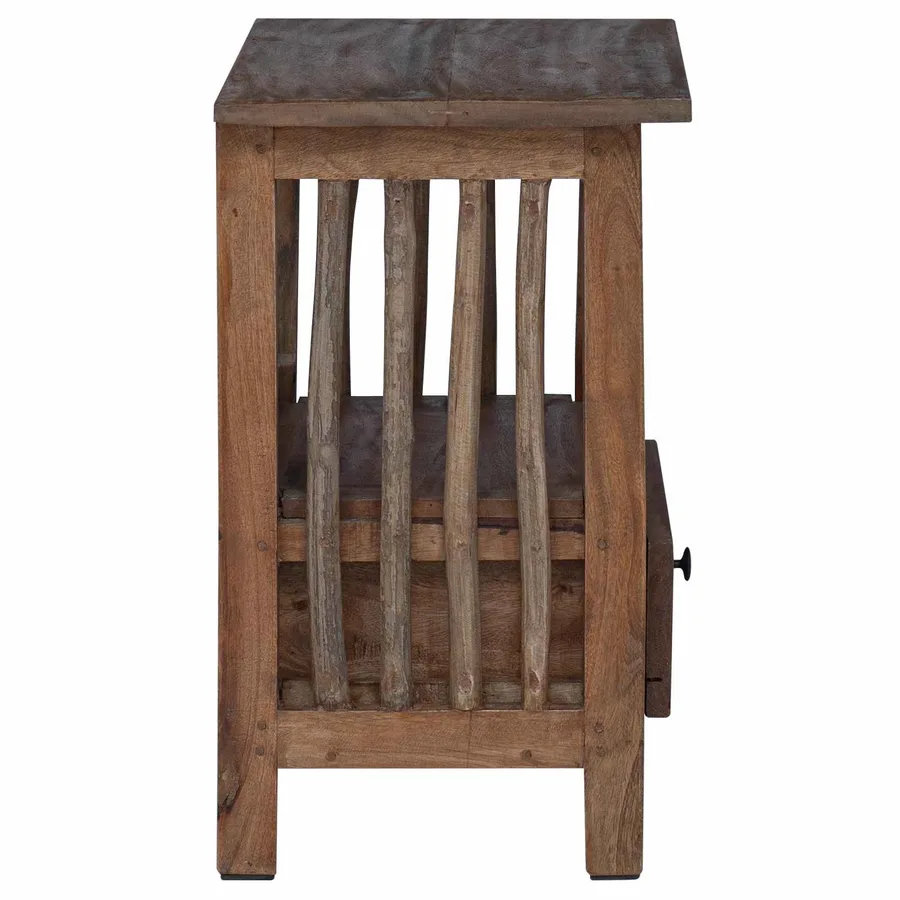 Table de chevet Marron 30 x 30 x 47 cm Bois Recyclé Solide - 7