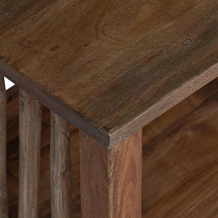 Table de chevet Marron 30 x 30 x 47 cm Bois Recyclé Solide - 8