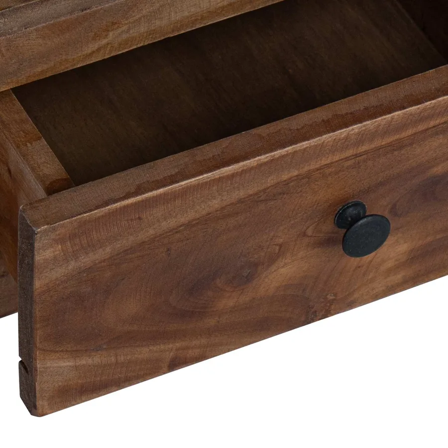 Table de chevet Marron 30 x 30 x 47 cm Bois Recyclé Solide - 9
