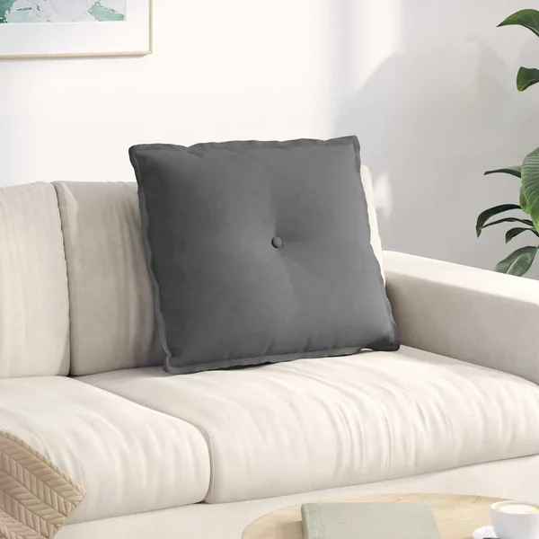 Coussin de Dos Gris foncé 60 x 50 cm Tissu en microfibre