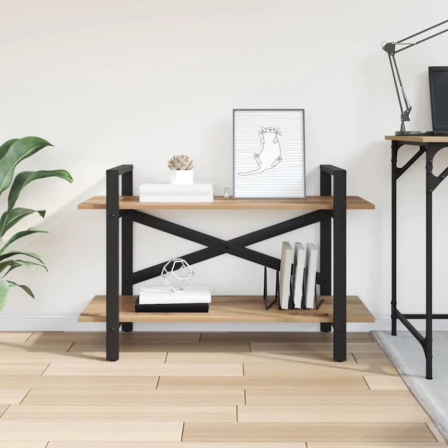 Étagère 2 niveaux 100 x 33,5 x 64 cm Bois d'ingénierie - 4