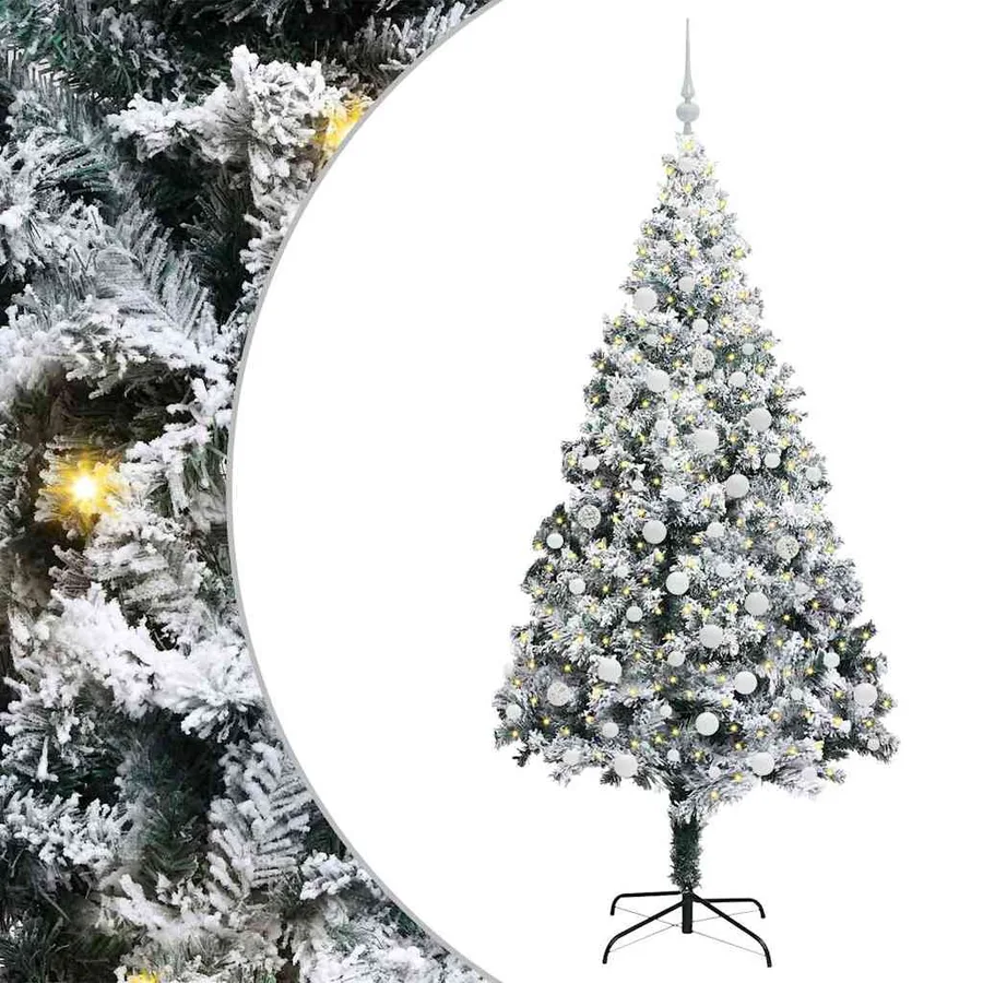 Sapin de Noël artificiel Blanc 180 cm PVC, Acier et Plastique - 2