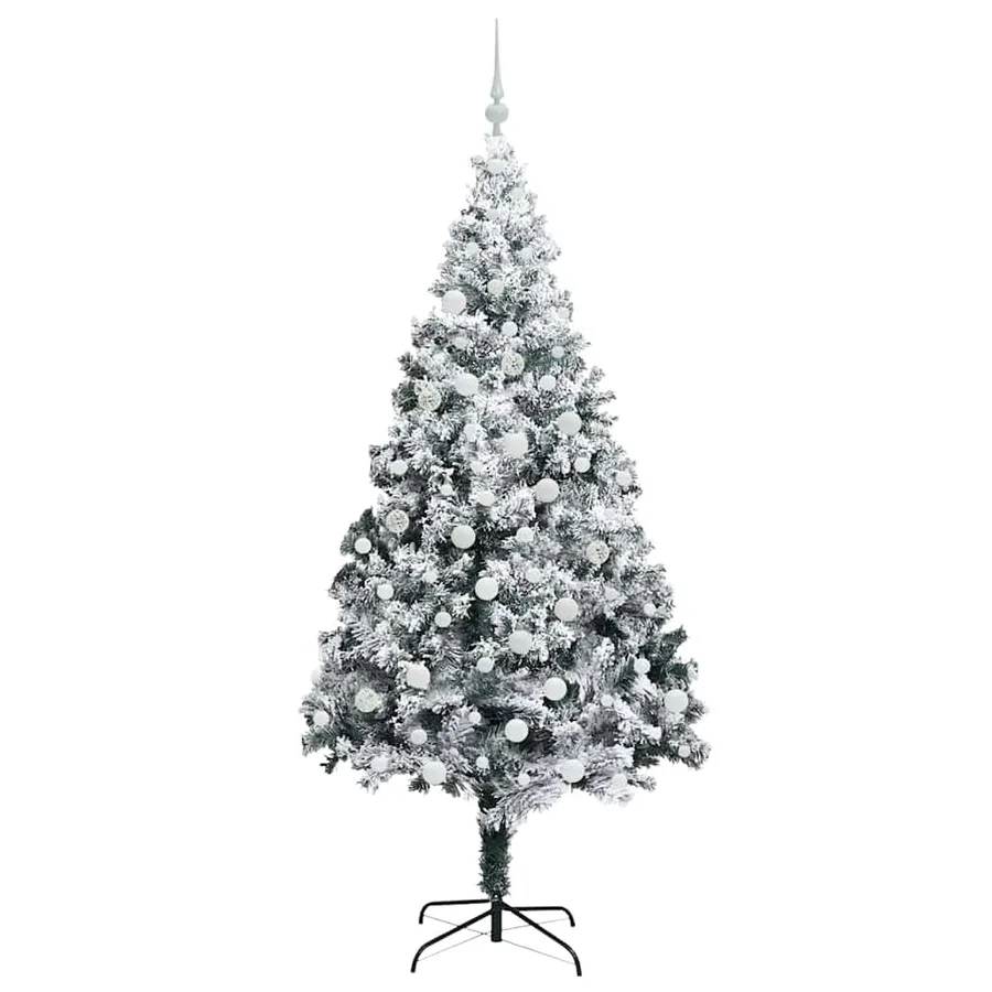 Sapin de Noël artificiel Blanc 180 cm PVC, Acier et Plastique - 4