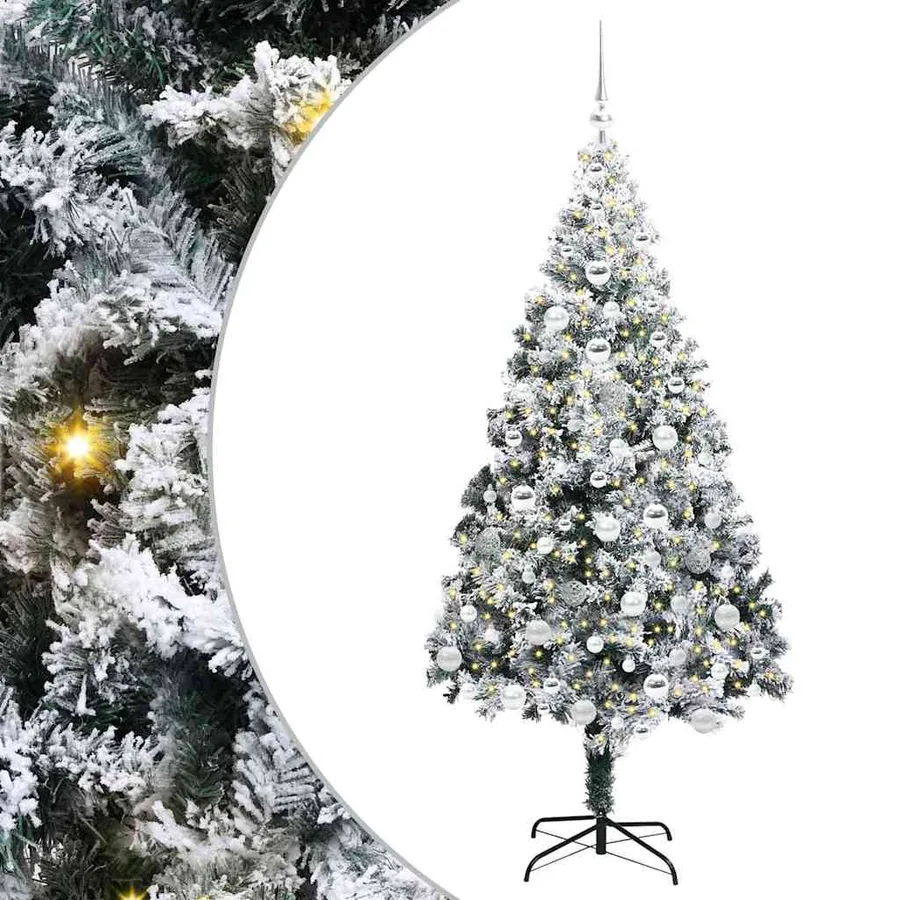 Sapin de Noël artificiel Blanc 180 cm PVC, Acier et Plastique - 2