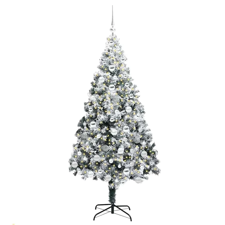 Sapin de Noël artificiel Blanc 180 cm PVC, Acier et Plastique - 3