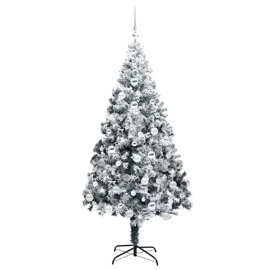 Sapin de Noël artificiel Blanc 180 cm PVC, Acier et Plastique - 4