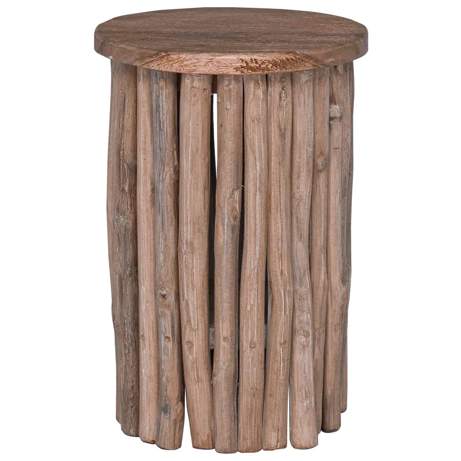 Tabouret Naturel 30 x 30 x 45 cm Bois de teck massif - 6