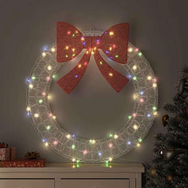 Couronne avec 80 LED Multicolore 92 x 92 x 9,5 cm Acrylique