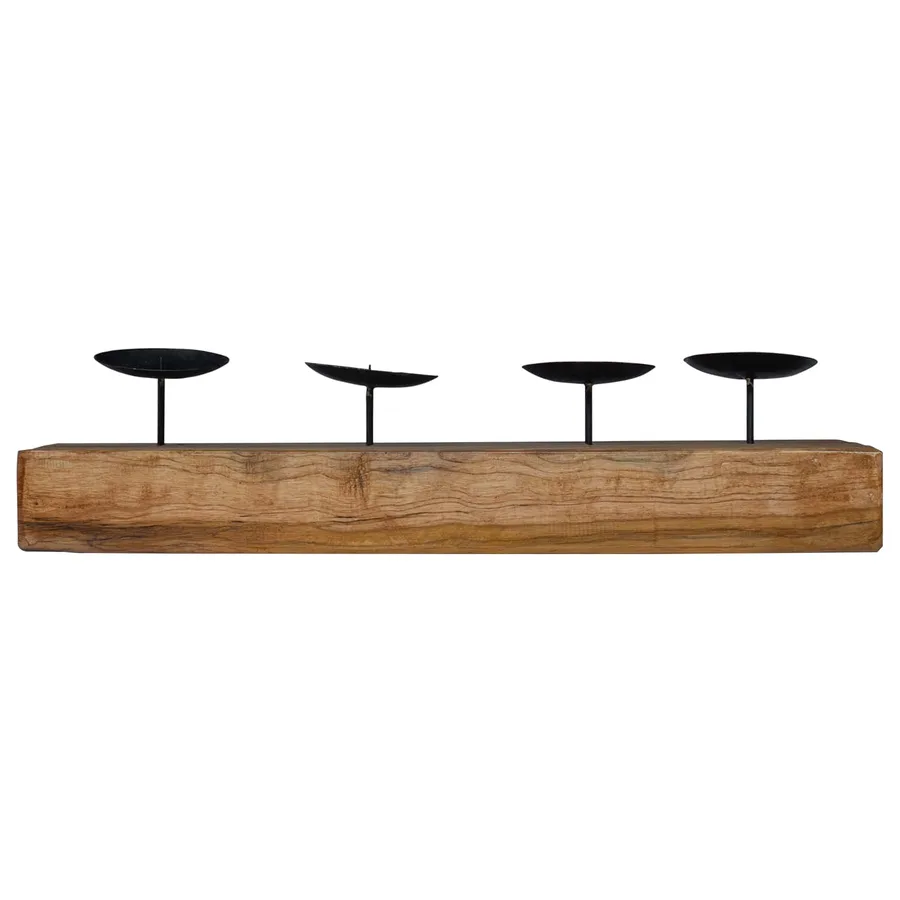 Bougeoir Naturel 50 x 15 x 10 cm Teck massif - 5