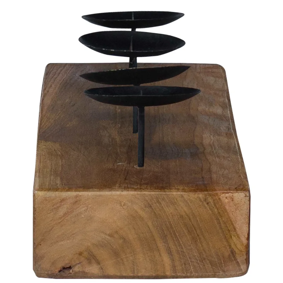 Bougeoir Naturel 50 x 15 x 10 cm Teck massif - 6