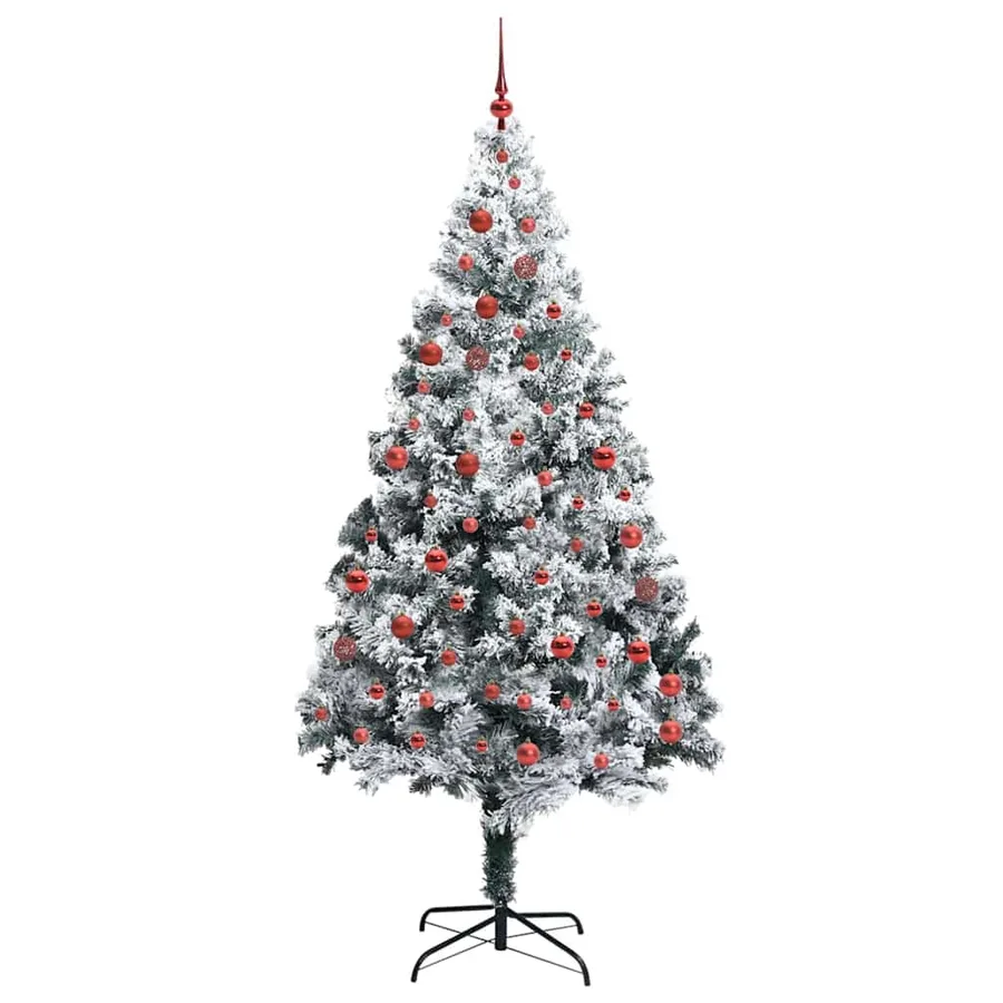 Sapin de Noël artificiel Blanc 210 cm PVC, Acier et Plastique - 4