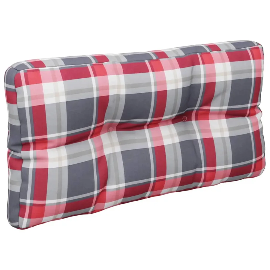 Coussins de palette lot de 2 motif à carreaux rouge tissu - 4