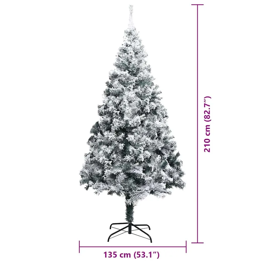 Sapin de Noël artificiel Blanc 210 cm PVC, Acier et Plastique - 16
