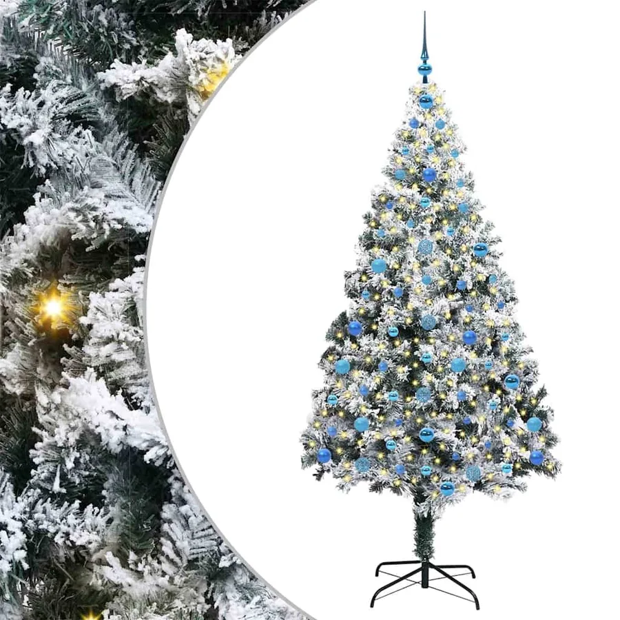 Sapin de Noël artificiel Blanc 210 cm PVC, Acier et Plastique - 2