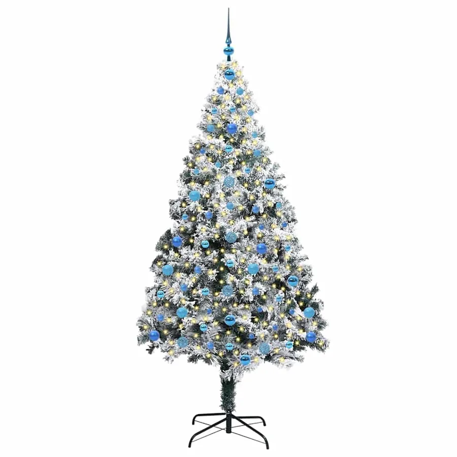 Sapin de Noël artificiel Blanc 210 cm PVC, Acier et Plastique - 3