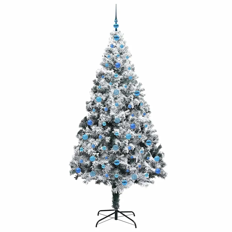 Sapin de Noël artificiel Blanc 210 cm PVC, Acier et Plastique - 4