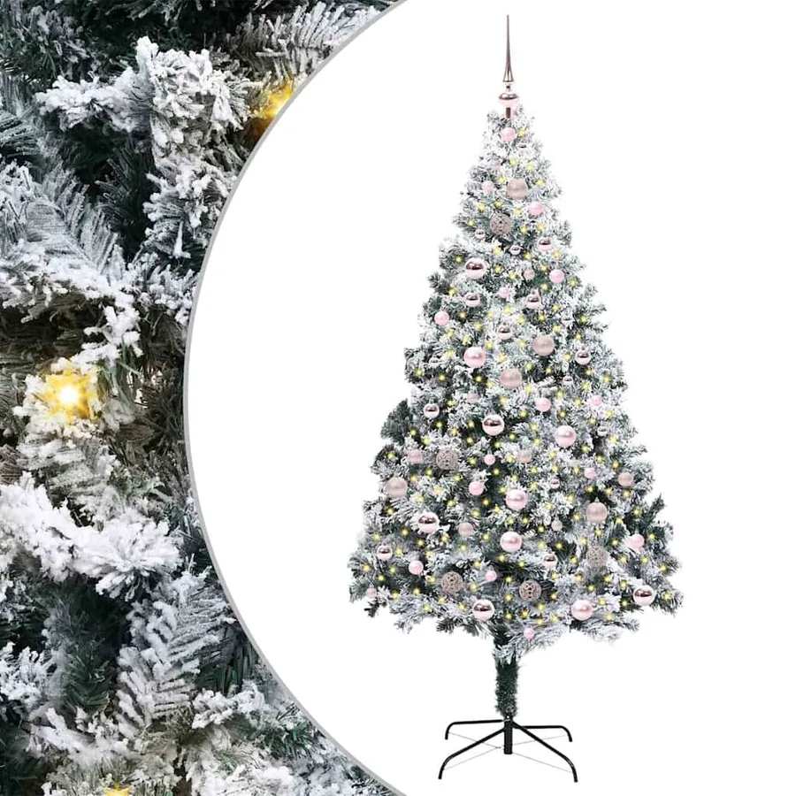 Sapin de Noël artificiel Blanc 210 cm PVC, Acier et Plastique - 2