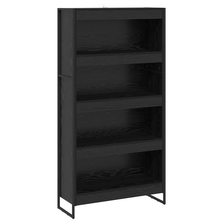 Bibliothèque 80 x 30 x 155 cm Bois d'ingénierie Chêne noir - 2