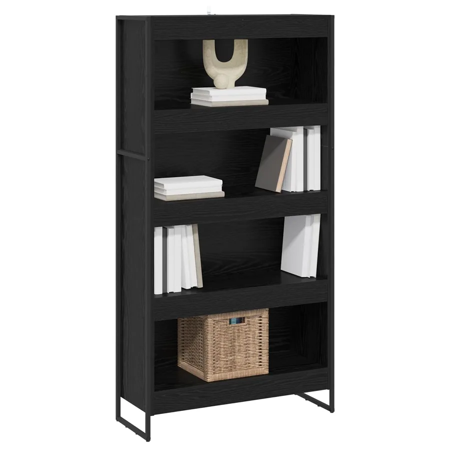 Bibliothèque 80 x 30 x 155 cm Bois d'ingénierie Chêne noir - 3