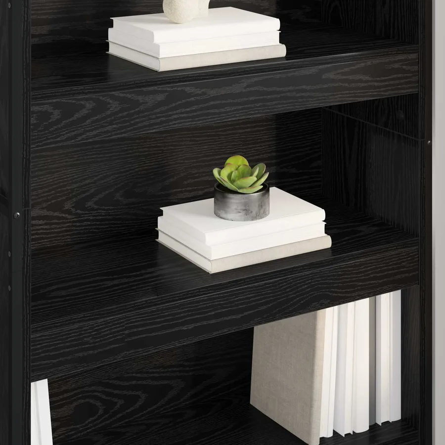 Bibliothèque 80 x 30 x 155 cm Bois d'ingénierie Chêne noir - 4
