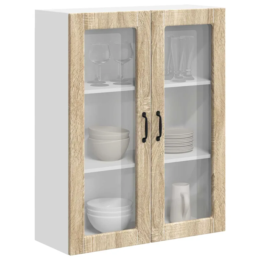 Cabinet en verre mural LUCCA Chêne Sonoma 80 x 31 x 100 cm - 3
