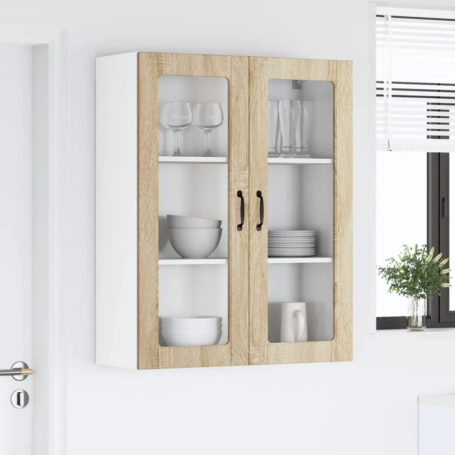 Cabinet en verre mural LUCCA Chêne Sonoma 80 x 31 x 100 cm - 4