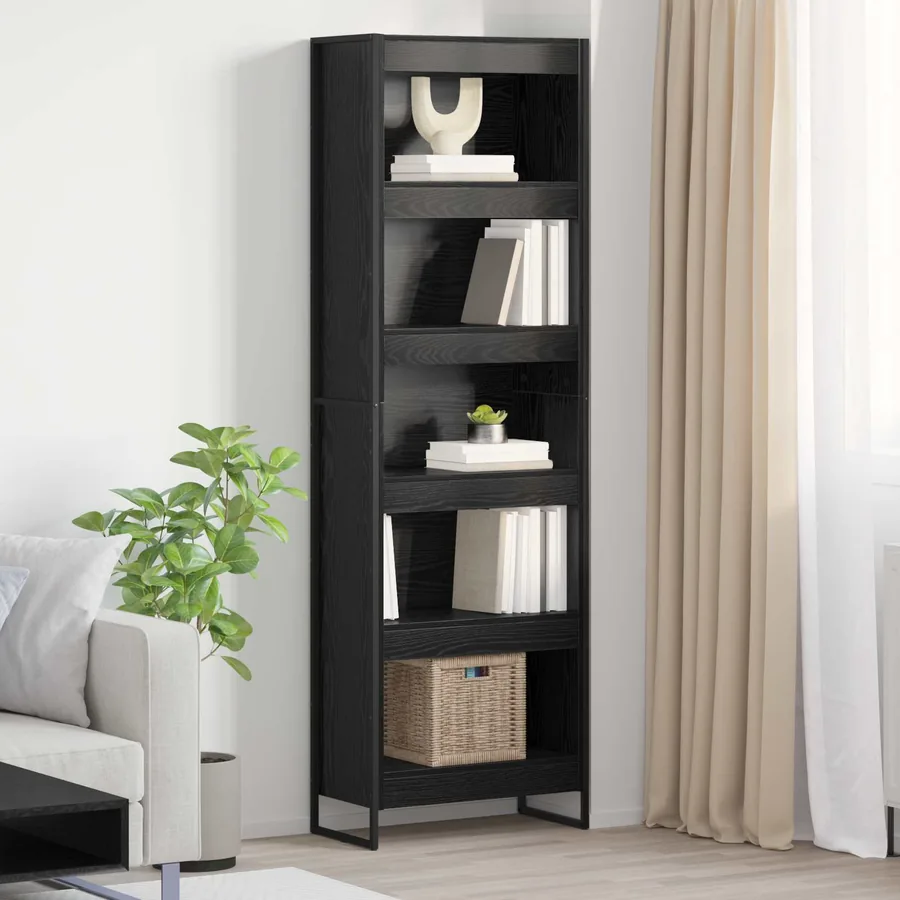 Bibliothèque 60 x 30 x 189,5 cm Bois d'ingénierie Chêne noir