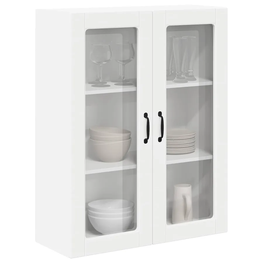 Cabinet en verre mural LUCCA Blanc 80 x 31 x 100 cm - 3
