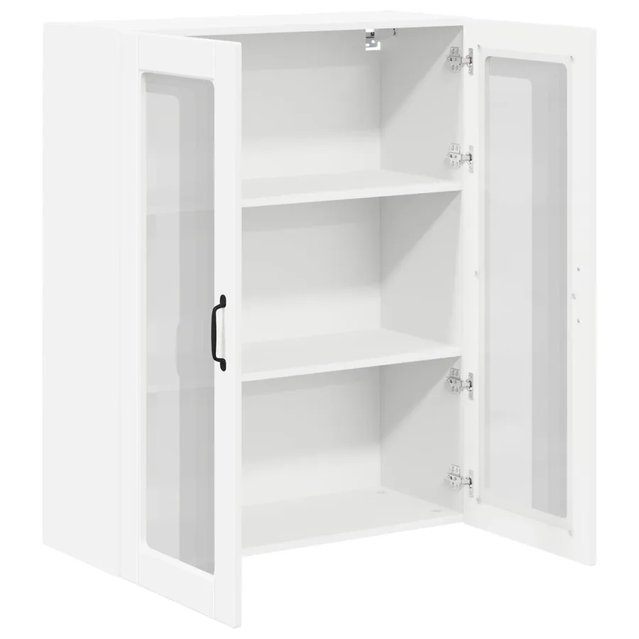 Cabinet en verre mural LUCCA Blanc 80 x 31 x 100 cm - 5