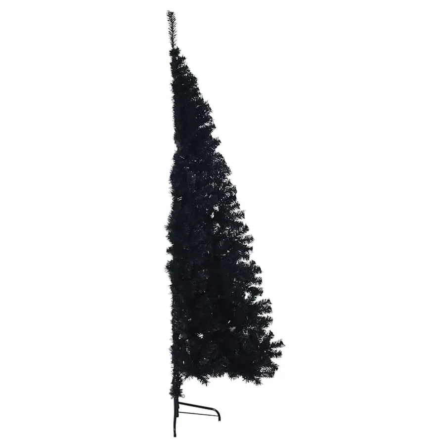 Sapin de Noël artificiel pré-éclairé Noir 180 cm PVC - 6