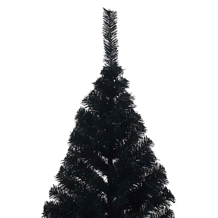 Sapin de Noël artificiel pré-éclairé Noir 180 cm PVC - 7