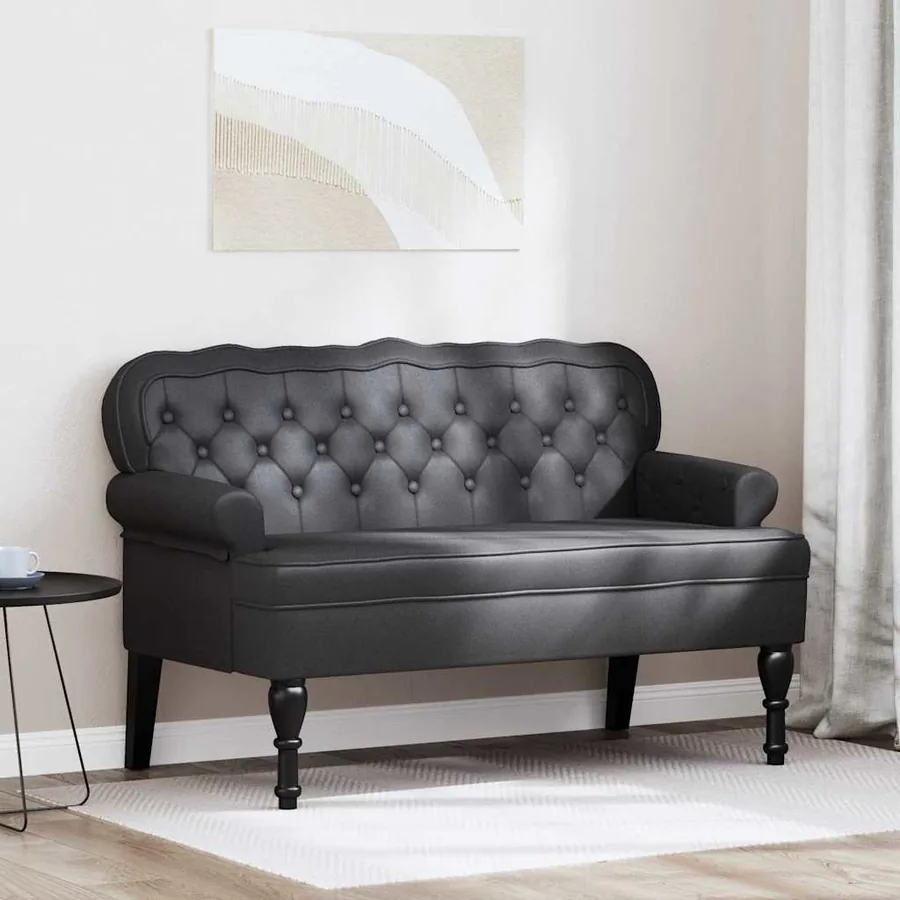 Banc Chesterfield Noir 119,5 x 64,5 x 75 cm Cuir synthétique