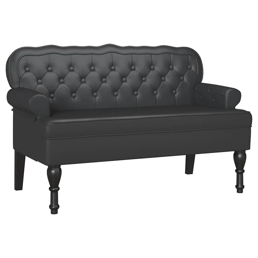 Banc Chesterfield Noir 119,5 x 64,5 x 75 cm Cuir synthétique - 2